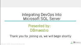 Integrating Microsoft SQL Server into DevOps